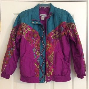 Vintage Lavon Petites Nylon Full Zip Jacket SZ PS